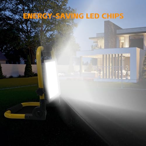22000 Lumen Work Lights with Stand, Portable LED Work Light, with Adjustable&Foldable Tripod Stand, IP66 Waterproof Lamp for Outdoor Indoor Job Site Workshop Garage Construction Site Lighting - Image 6