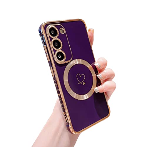 Coque Samsung S23 MagSafe ZTOFERA violet foncé antichoc chic