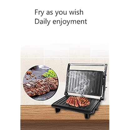 220V Tischgrill geöffnete Grillplatten | Sandwich Maker | Kontakt- Grill antihaftbeschichtete Platten Easy Cleaning, No… – Bild 3