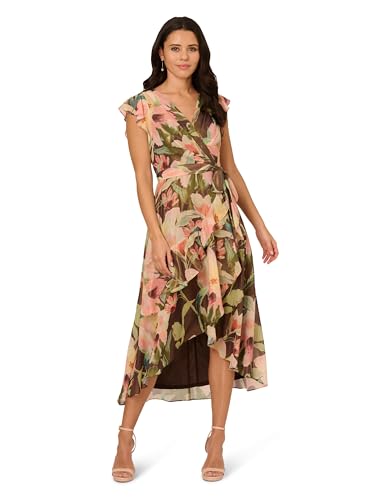 Adrianna Papell Women's Floral Hi Low Midi Dress