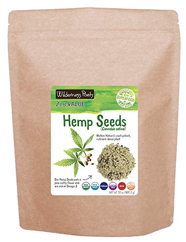 Wilderness Poets Hulled Hemp Seeds, Organic Raw Hemp Hearts (32 Ounce - 2 Pound)