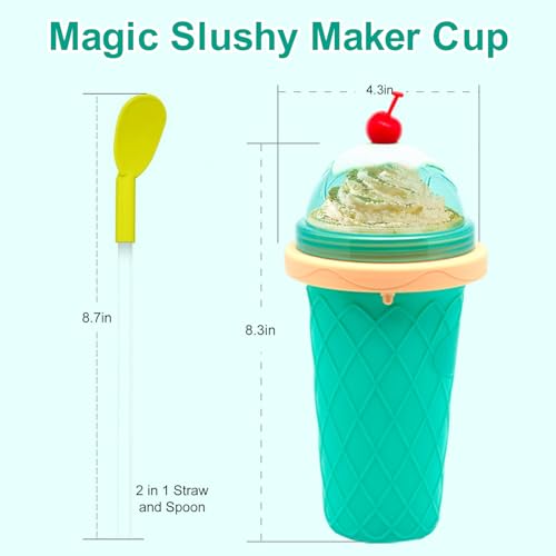 Slushie Maker Cup – DIY Magic Quick Frozen Smoothies Becher für hausgemachte Milchshake-Eismaschine, Kühlbecher, doppellagiger Squeeze Slushy Maker Cup, Geburtstag lustige Geschenke für Kinder & – Bild 4