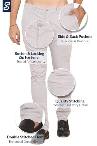Soroor Skinny Fit Chinos Pants Men - Versatile Mens Chinos Pants for Work, Sleek Khaki Pants Men | Twill Cotton Mens Chino4