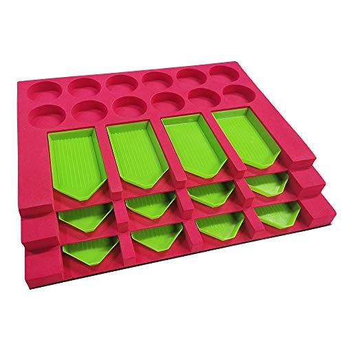Diamond Painting Tools Drill Tray Organizer, Stacked Multi-Boat Holder for Tray Jar Containers Apply to Large DIY Diamond Painting Accessories Kits for Adults