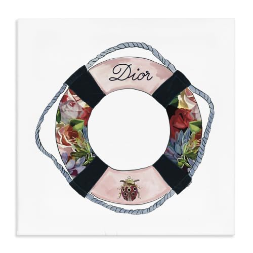 Stupell Industries Floral Life Preserver Glam, 24 x 24 Inch Canvas Wall Art