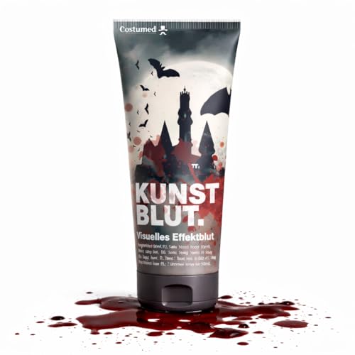 50 ml Fake Blood - Blut - täuschend echt & abwaschbar - Kunstblut - für Halloween & Fasching zum Schminken und Verkleiden