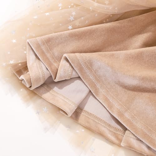 Weixinbuy Baby Girl Fall Winter Clothes Toddler Girls Velvet Twirl Dress Long Sleeve Party Dress for Baby Girls 6