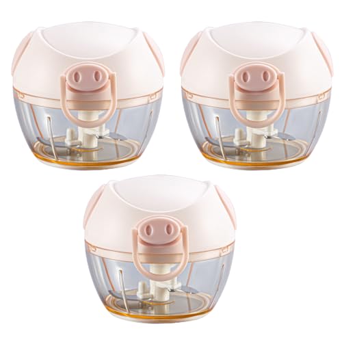 Cortador de verduras y cebollas, cortador manual de verduras, 170 ml, picadora de cebolla con cuerda, picadora de ajos, picadora universal para verduras, frutas, ajos, alimentos para bebés, 3 unidades