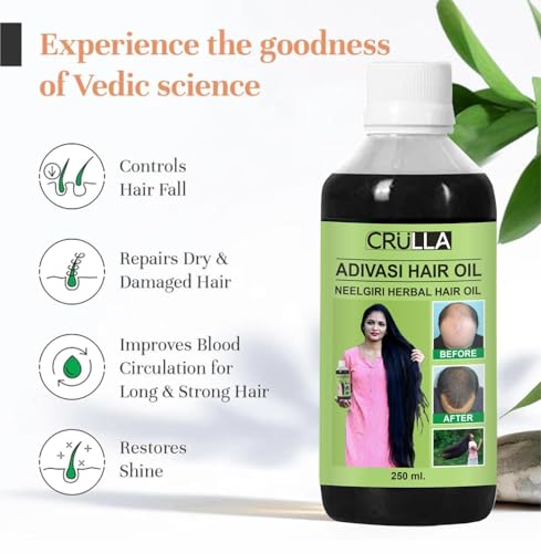Image of Original Aadivashi Hair Growth Oil 250 ML Ayurvedic Adiwasi Herbal Kesh tel with Natural Rosemary essential & Biotin for Control Hairfall anti-dandruff Adiwasi Hair Oil Original Pack of 1