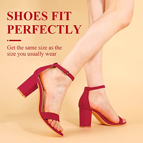 Image of Ankis Heels for Women Open Toe Ankle Strap Chunky Heel Sandals 2.75 Inch