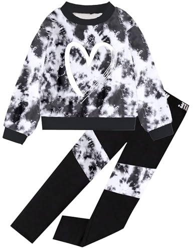 Image of Girls 2 Piece Outfits Kids Clothes Sets Sweatsuit Tracksuit Jogger Print Long Sleeve Sweatshirts Sweatpants 4-13Y