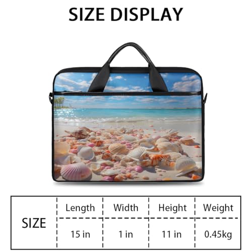 Bolso para laptop 15 pulgadas con diseño de conchas marinas miniatura 2