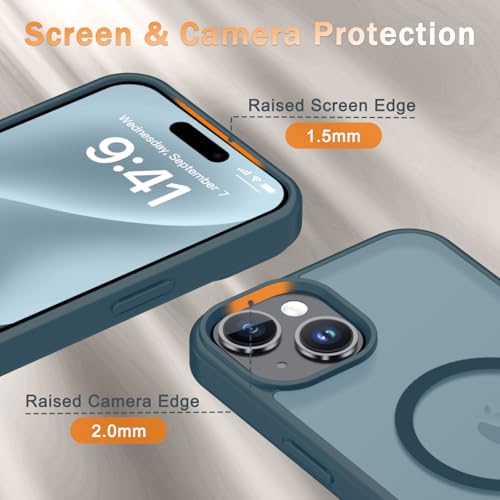 Image of for iPhone 15 Plus Case, iPhone 14 Plus Case, Matte Magnetic Phone Cover with 1 Screen Protector [Support for MagSafe] [Shockproof Military Grade Protection] Translucent Frosted Back, Lavender Gray