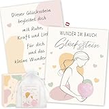 WAMIOKAGRO Geschenke für Schwangere, Schwangerschaft Geschenk für Werdende Mütter, Glücksstein mit Geschenkbox Glücksbringer, Werdende Mama Geschenk Schwangerschaft Verkünden Muttertagsgeschenk