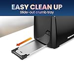 Elite Gourmet ECT1027B Cool Touch Toaster with 6 Temperature Settings & Extra Wide 1.25" Slots for Bagels, Waffles, Specialty Breads, Puff Pastry, Snacks, ETL Certified, 2 Slices, Black - Image 4