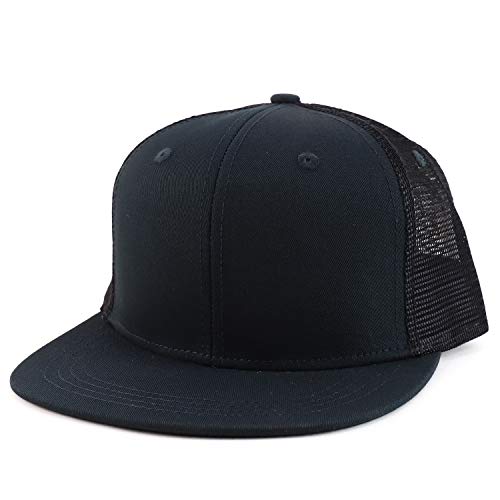 Armycrew Infant to Youth Plain Structured Mesh Back Flatbill Snapback Cap