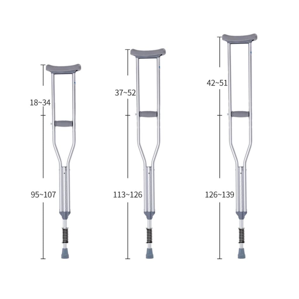Muletas Andadores for fracturas Jóvenes Muletas Dobles Muletas for Axilas Bastón Ligero Antideslizante (Size : 113-126cm)