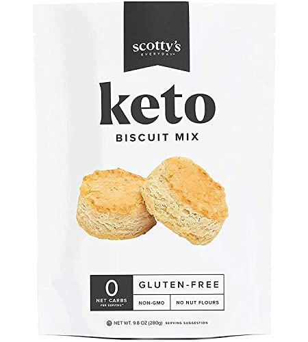 Keto Biscuit Zero Carb Mix - Keto and Gluten Free Biscuit Baking Mix - 0g Net Carbs Per Biscuit - Easy to Bake - No Nut Flours - Makes 12 Biscuits (23g Mix)