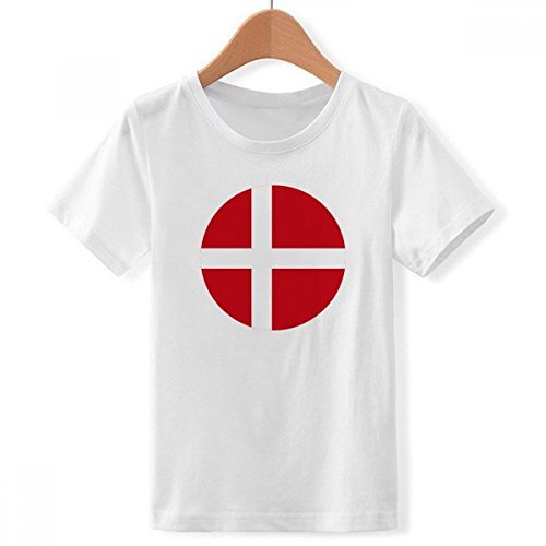T-Shirt Danemark en Coton Blanc pour Garçon Évitant la Chaleur