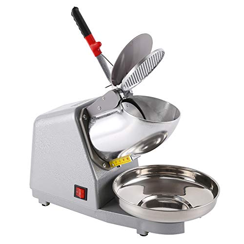 Electric Ice Crusher, FOME 300W Electric Ice Shaver Ice Snow Cone Maker Ice Blender Machine Stainless Steel Dual Blade 176LBS/HR for Ice Cream Cold Drinks Fruit Dessert and Cocktail