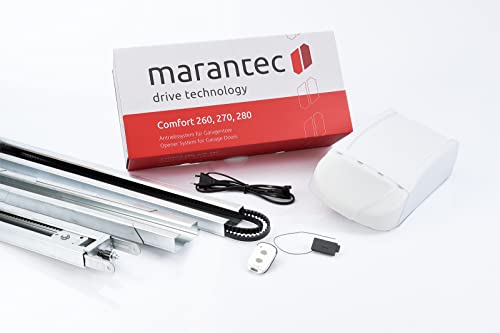 Marantec Garagentorantrieb Comfort 260 Speed Set, Toröffnung in unter 10 sek. bei 650 N, max. 110 kg Torgewicht inkl. Schiene und Handsender bi-linked, Weiss