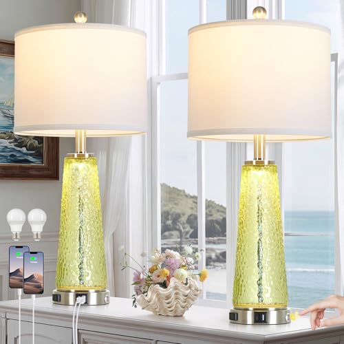 26" Tall Coastal Table Lamps for Living Room, Bedside Lamp for Nightstand - image 2