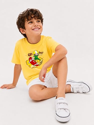Image of Kidbea Bamboo Unisex Kids T-Shirt Ultra-Soft Premium Half Sleeve Graphic Tee for Boys & Girls, Casual Summer Wear for Toddlers & Kids