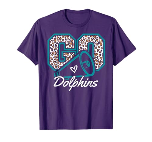Vintage Dolphins High School Go Dolphins Pride Heart T-Shirt