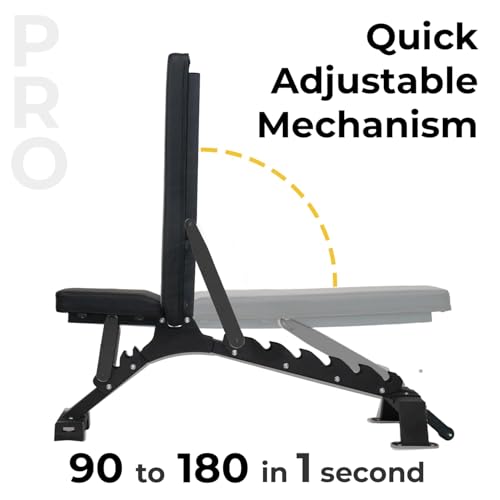 Image of The Cube Club Premium Foldable Gym Bench Multipurpose Incline and Decline Exercise Strength Training Fitness Bench | 8 In 1 Adjustable Full Body Workout Weight Bench Press (Load Capacity- 400kg)