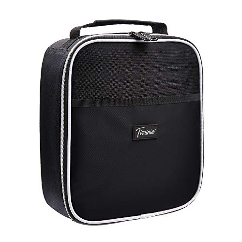 Tirrinia Insulated Kids Lunch Box Back to School, Portable Small Lunch Bag for Office Work Picnic, Reusable Compact Lunchbox Cooler Bag for Boys, Adults,Black