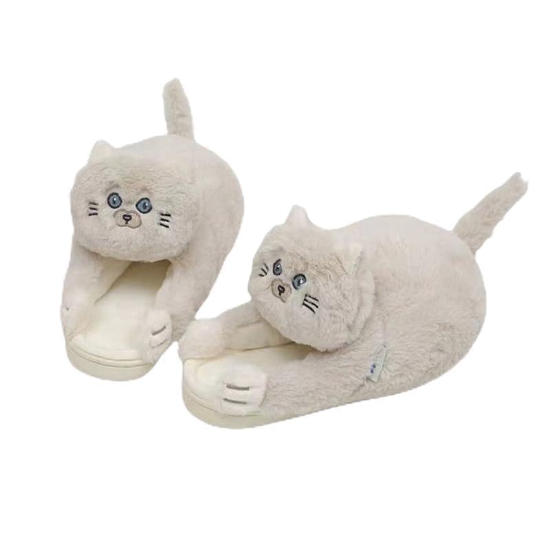 BEdaW Süße Katzenpuppe Baumwollruhrschuhe, Warmer Winter Im Innenhäuser Schuhe