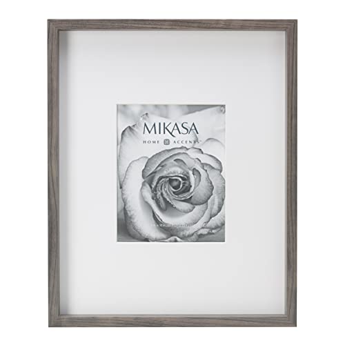 Mikasa Gray Gallery Photo Frame, Displays 8x10 Photo with mat and 16x20 Photo without mat