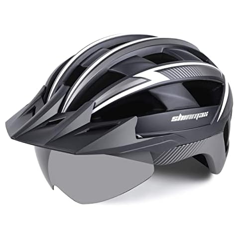 Casco Shinmax con luz LED recargable y visera desmontable Cover