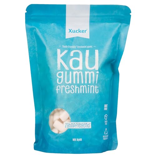 Xucker Zuckerfreie Zahnpflege Kaugummis - Xylit Kaugummi zuckerfrei mit Freshmint Geschmack I Vegane Xylitol Kaugummis I Zahnpflege & gegen Mundgeruch I 600g Nachfüllpack