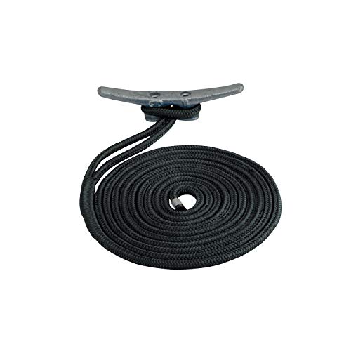 Sea Dog 302112025BK-1 Double Braided Nylon Dock Line, 1/2