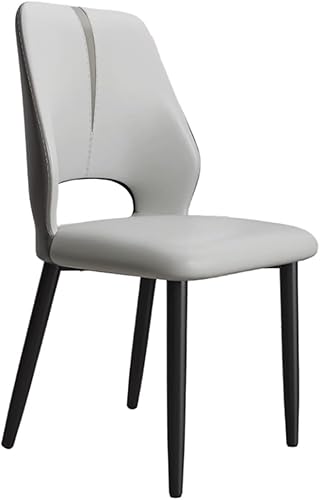 Miniatura 26 de YVYKFZD Juego de sillas de comedor de cuero, silla de comedor con respaldo curvado y patas de metal, sillas de cocina tapizadas, silla de sala de