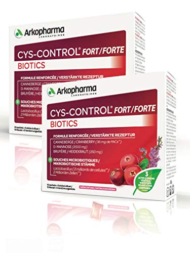 CYS-CONTROL FORT - BIOTICS Confort Urinaire - 10 sachets + 5 Sticks - Lot de 2 Boites