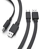 Basesailor USB A auf USB C Ladekabel 5M 2Stück,Langes Flach Schnellladekabel Typ A 2.0 zu USBC Kabel,Kompatibel Mit Sony PS5 Playstation 5 Dualsense,Micorsoft Xbox Series X S,Switch Pro Controller,4 6