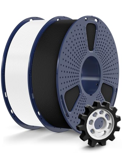 Image of SUNLU High Speed PETG Filament 1.75mm Bundle, Less Stringing PETG 3D Printer Filament, 2kg in Total, 1kg per Spool, 2 Pack, Black+White