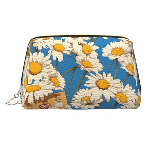 BLWSLC Neceser portátil con estampado de pétalos de crisantemo, ideal para viajes y uso diario