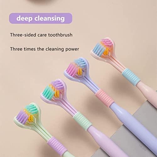 Image of 3-Sided Triple Angle Toothhugger Training Toothbrush, Ultra Soft Bristles, Toddler And Autistic Oral Care Gentle Clean Each Tooth To Completely Cover The Toothbrush (3, Manual, Brown)