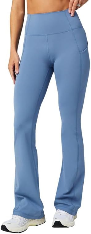 Fabletics Women's Oasis Pureluxe High-Waisted Kick Flare, Light Compression, Buttery Soft