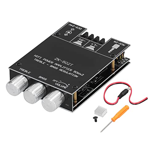 Respicefinem Power Amplifier Board Module Bluetooth Stereo Dual Channel AMP with Treble Bass Control High Performance Amplifier Board Featuring TPA3116D2 Chip Bluetooth 50 Good