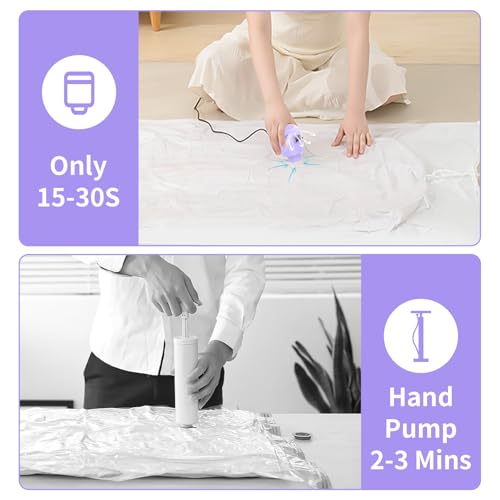 Image of LISACOOL Portable Vacuum Pump Electric Pump Storage Bags for Various Vacuum | 80%Space Saver,Travel Packing Essential&Luggage Space Saving,Seasonal Clothing & Bedding Storage,Dorm Organizing Fast