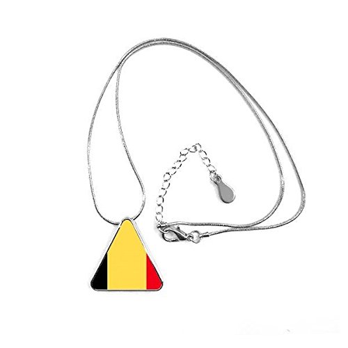 Drapeau Belgique collier pendentif triangle finitions soignées