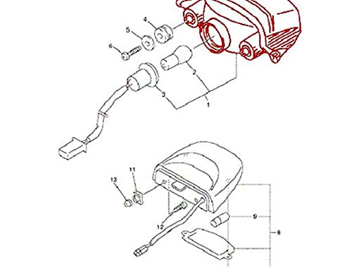 Image of MZS Motorcycle Tail Light LED Integrated for FZ6 FAZER FZ6N FZ6S 2004-2009