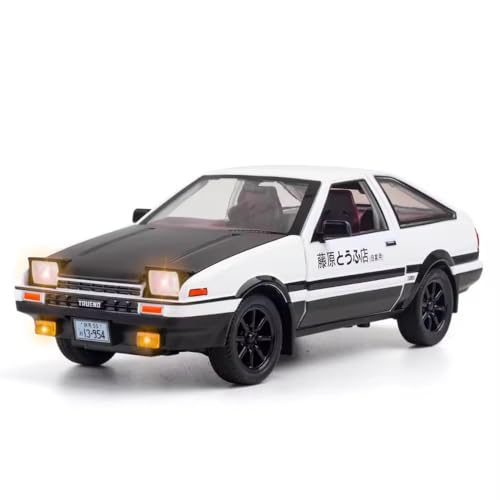 Image of Exclusive Alloy Metal Pull Back Die-Cast Car Diecast Metal Pullback Toy Car with Openable 6 Doors,Light Music Boys Gifts Toys (1:24 AE86-White Color)