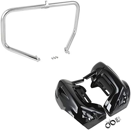 Green-L Carenados de pierna ventilada inferior y barra de protección del motor para modelos Harley Street Glide Touring 2009-2013