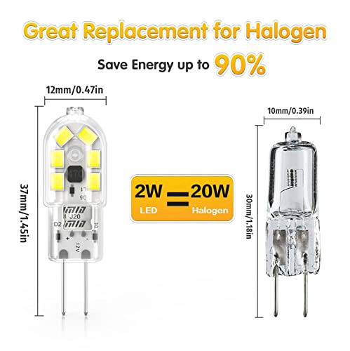 Cxyemt 2W G4 LED Light Bulb Cool White 6000K, Replacement 20W Halogen Bulb - Image 2