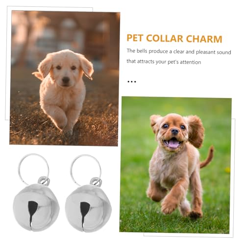 iplusmile 6 Stück Zubehör für Haustierglocken Welpe Glocke Hundekragen Charme kleine Hundeglocken Haustier kleine Glocken Haustierklingel selber machen Metall Silver